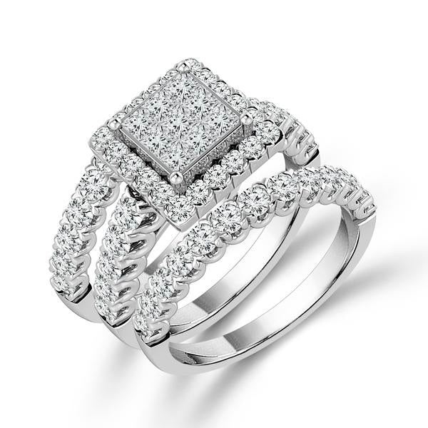 Diamond Bridal Set 1.50 ct tw 10k White Gold