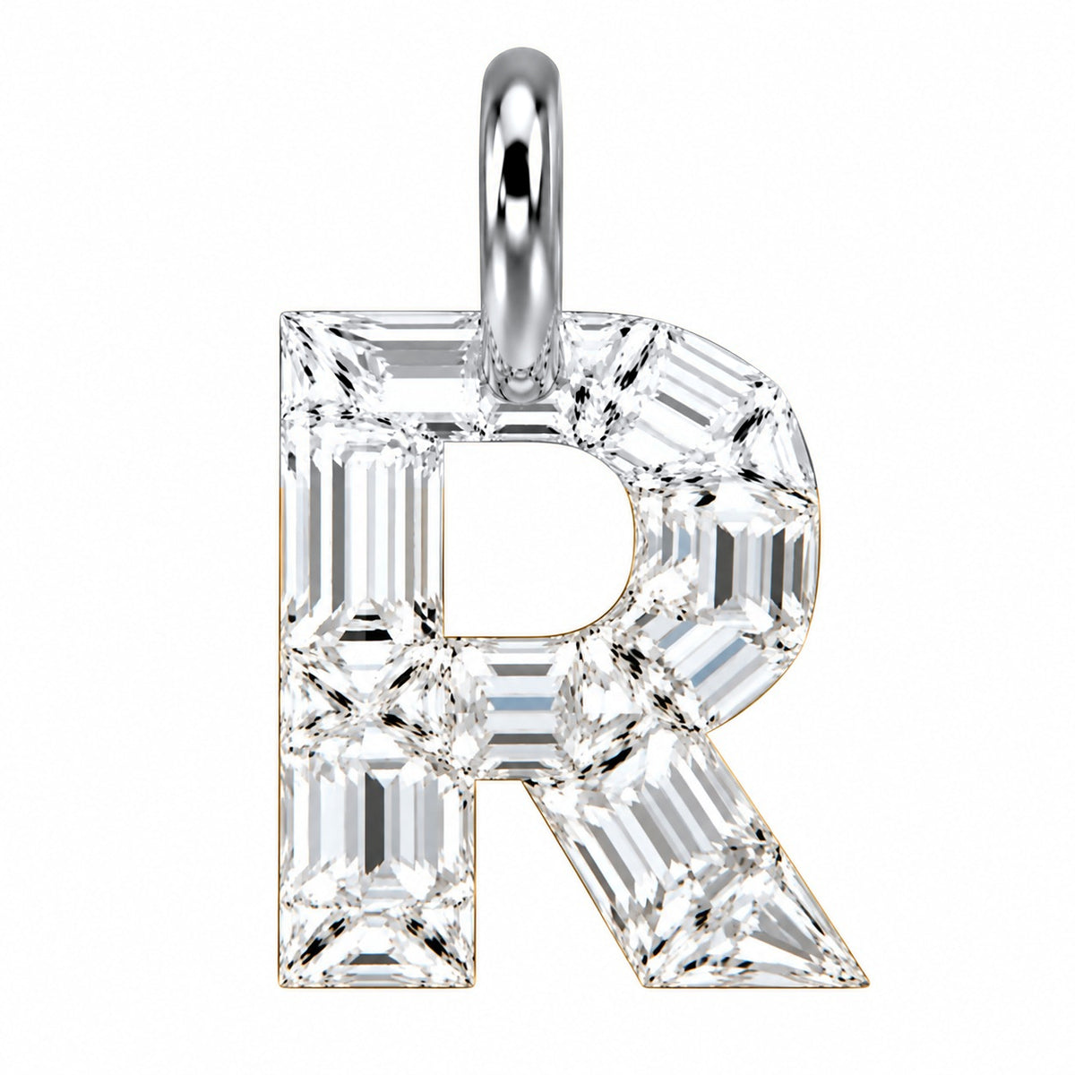 14K Gold Diamond Initial Pendant