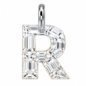14K Gold Diamond Initial Pendant