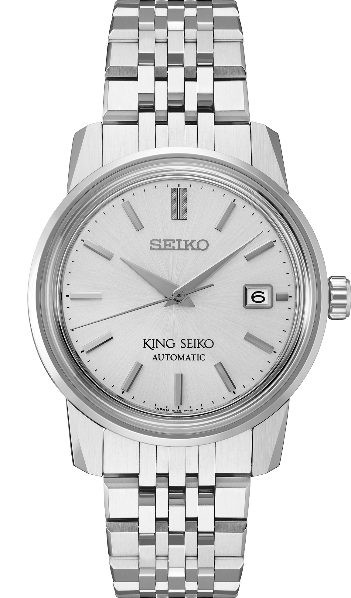 SJE089 stainless steel silver dial king seiko front solder shot
