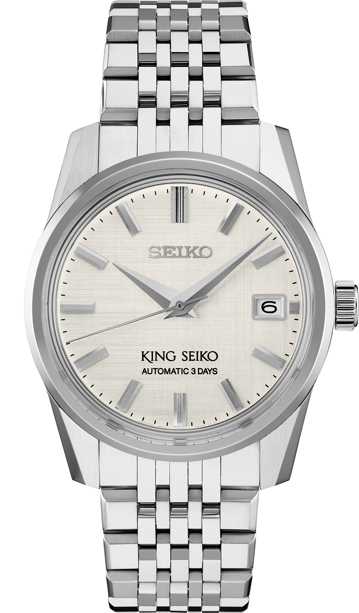 SPB369 King Seiko Blush/Cream dial  stainless steel front solder shot