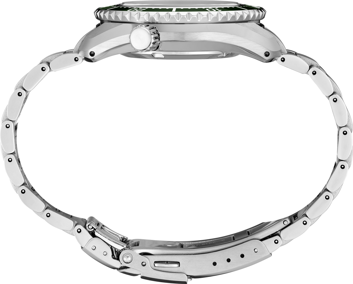 Spb381 Seiko Gmt Green dial crown side shot