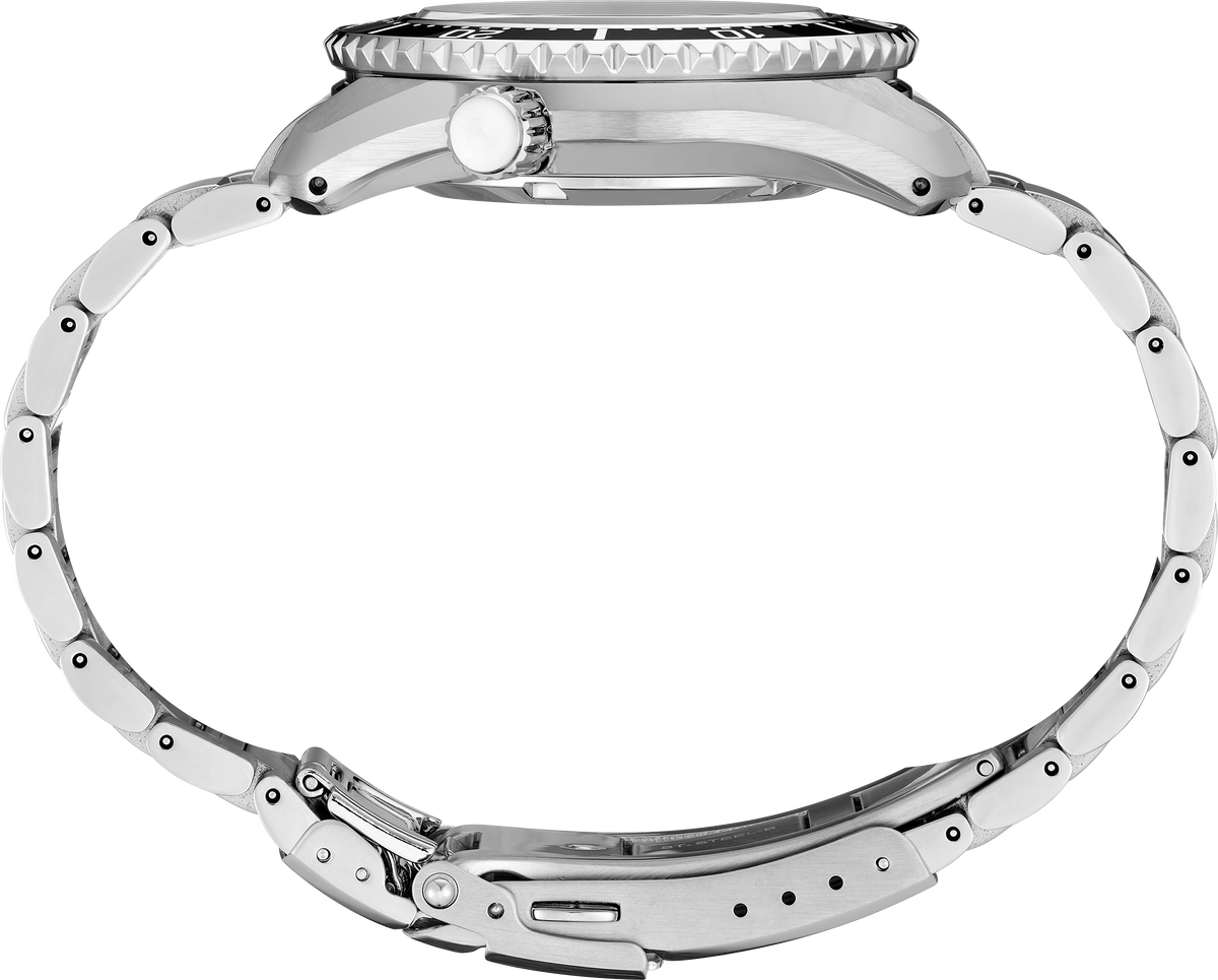 SPB383 Seiko Automatic GMT stainless steel crown side shot