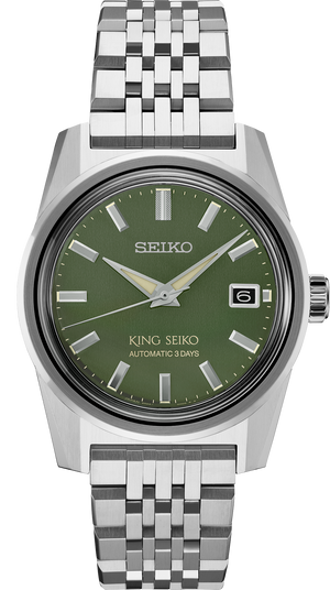 SPB391 Green dial stainless steel King Seiko front solder shot