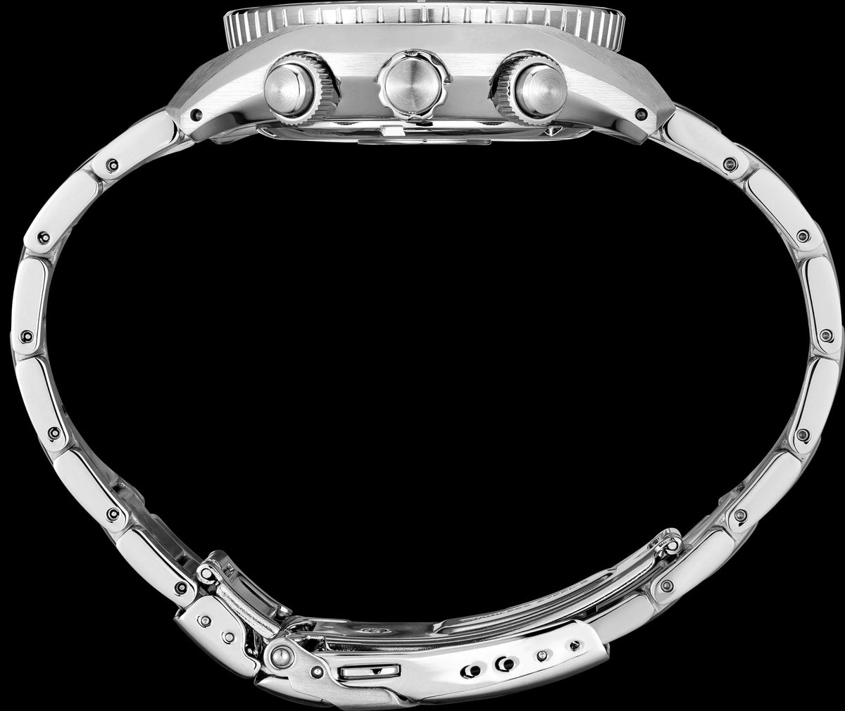 SSC807 seiko solar green dial watch side view