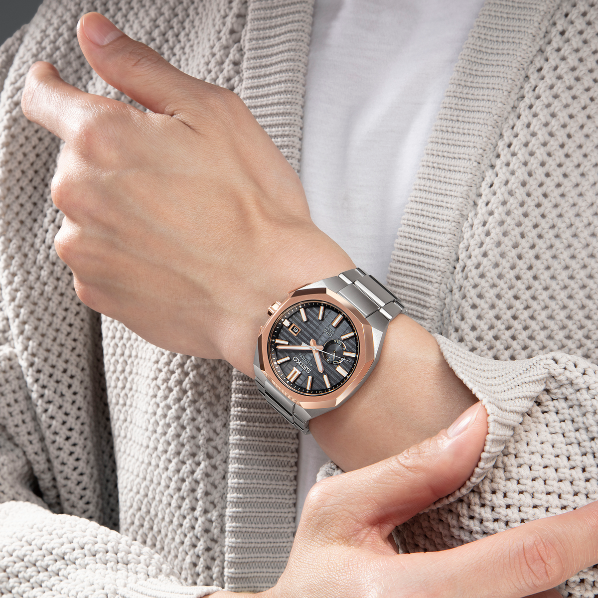 SSJ014 Seiko Solar GPS wrist view