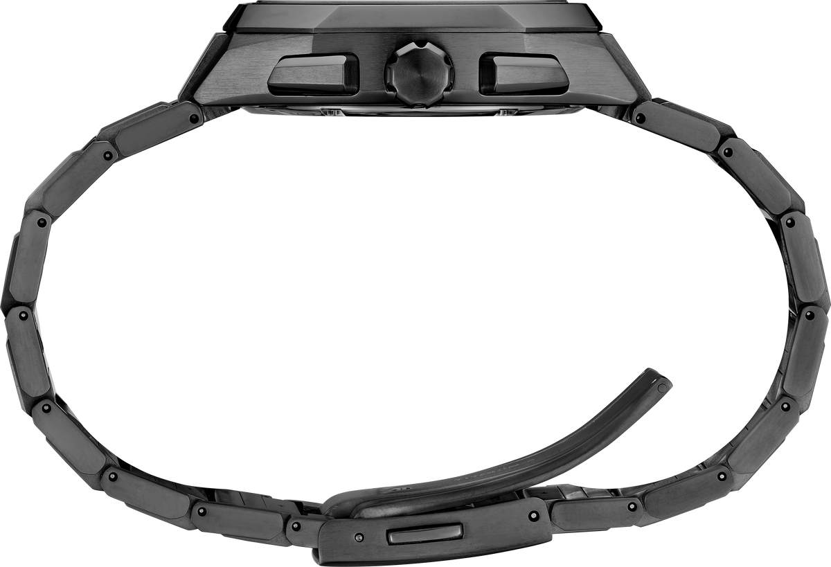 SSJ015 Seiko Astron Solar GPS with Titanium case with black super-hard coating crown side view