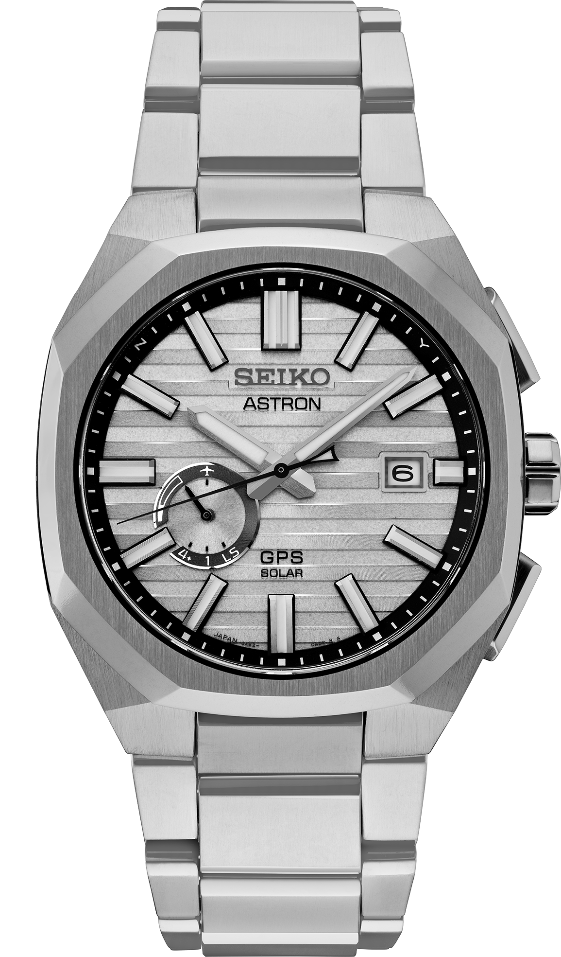 SSJ017 Seiko Astron solar GPS Limited Edition Titanium case with super-hard coating front view