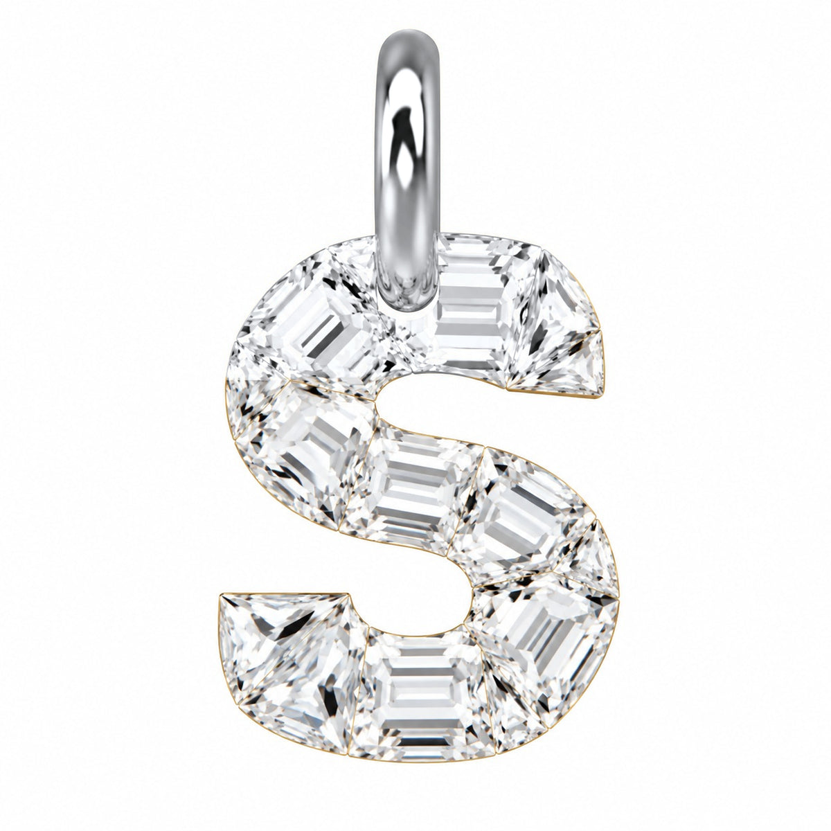 14K Gold Diamond Initial Pendant