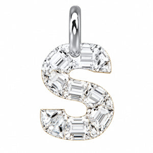 14K Gold Diamond Initial Pendant