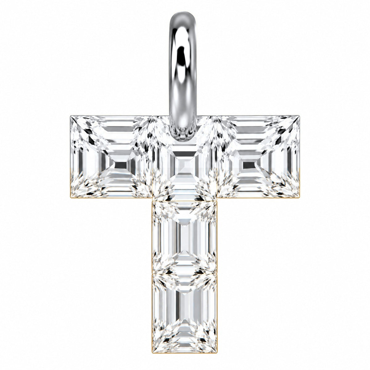 14K Gold Diamond Initial Pendant