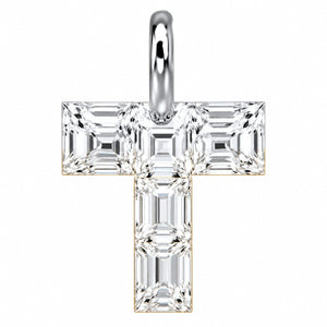 14K Gold Diamond Initial Pendant