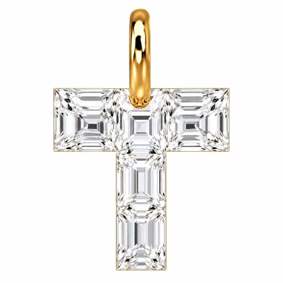 14K Gold Diamond Initial Pendant