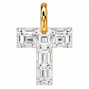 14K Gold Diamond Initial Pendant