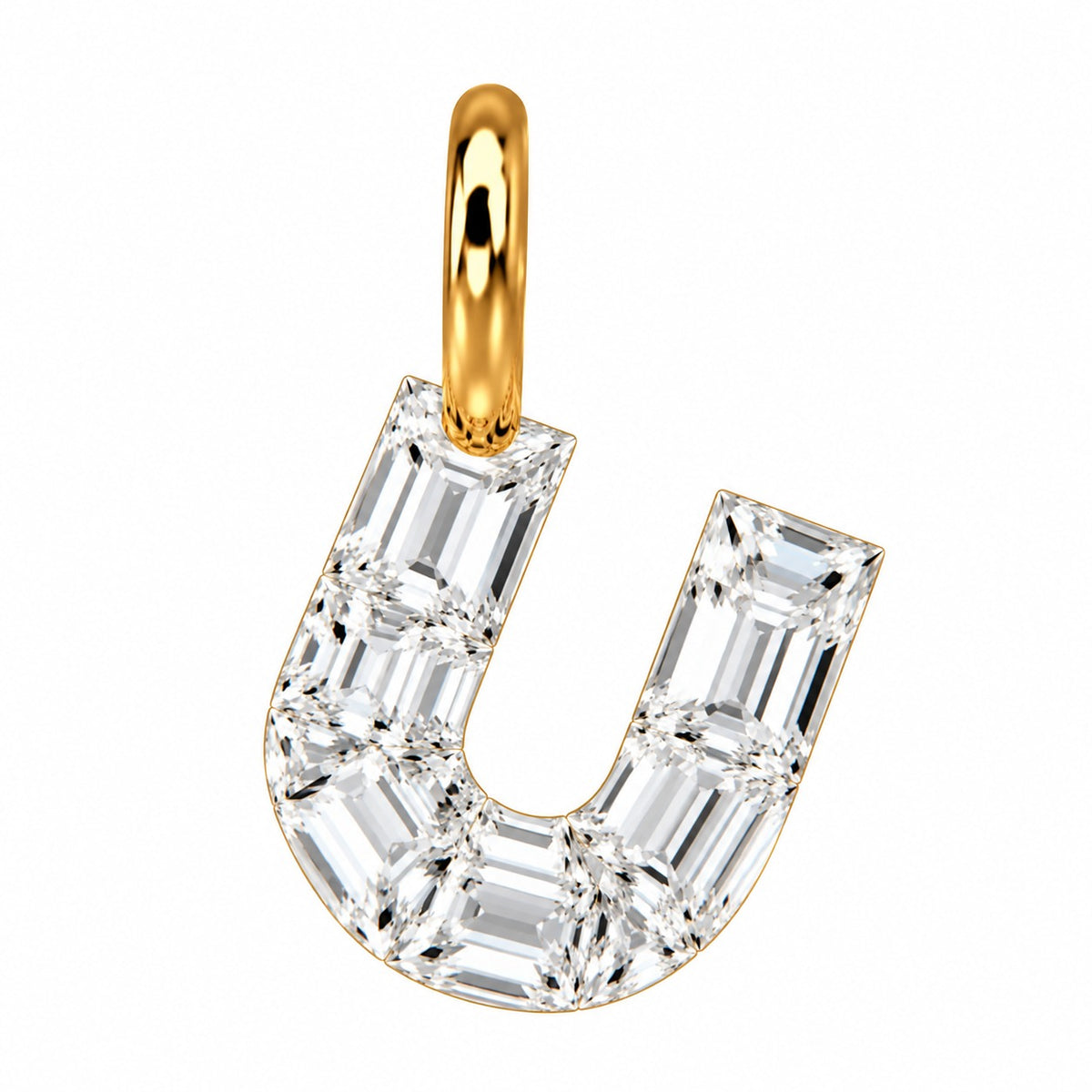 14K Gold Diamond Initial Pendant