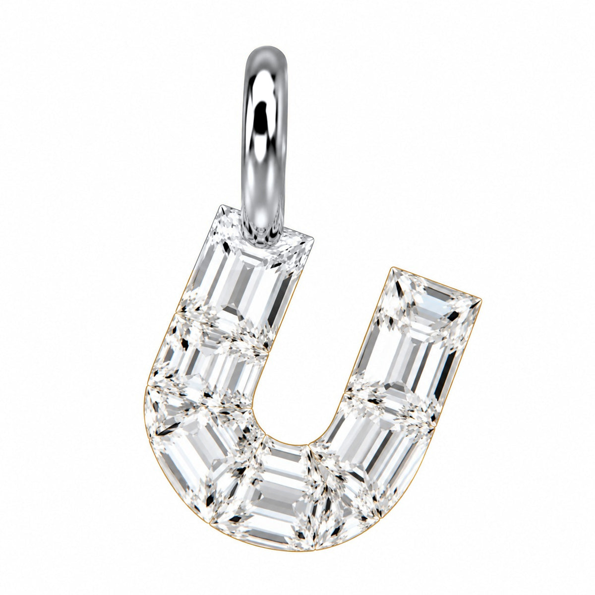 14K Gold Diamond Initial Pendant