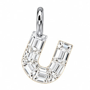 14K Gold Diamond Initial Pendant