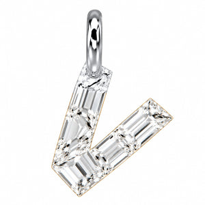14K Gold Diamond Initial Pendant