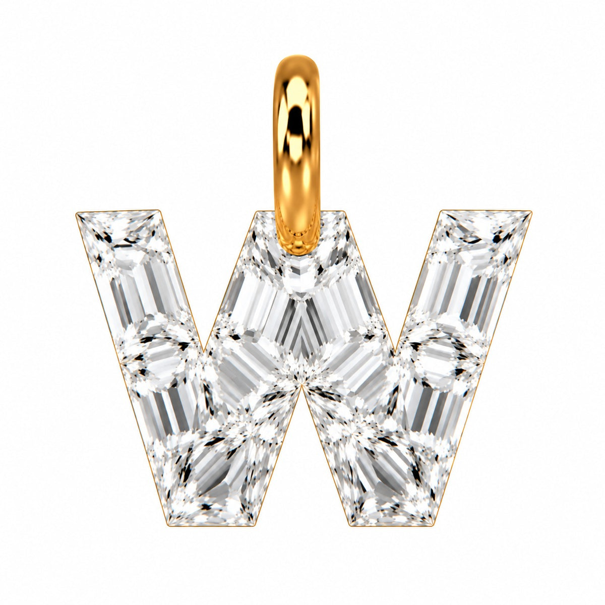 14K Gold Diamond Initial Pendant