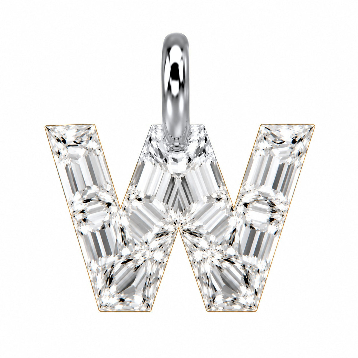 14K Gold Diamond Initial Pendant