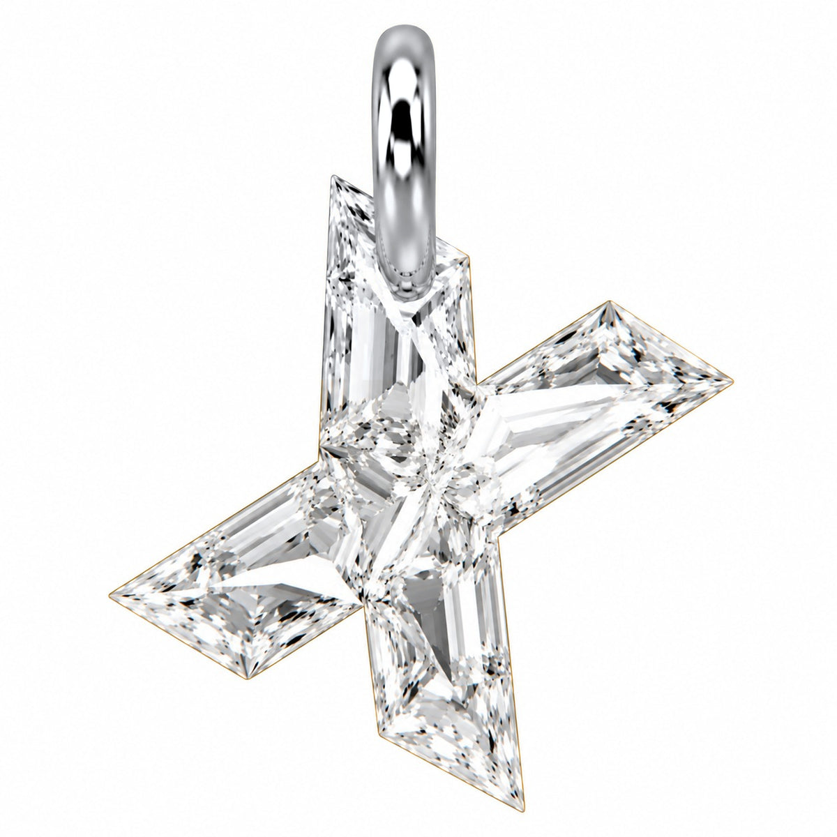 14K Gold Diamond Initial Pendant