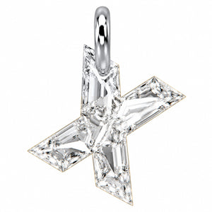 14K Gold Diamond Initial Pendant