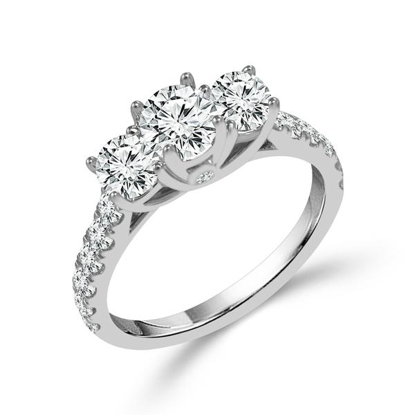 Diamond 3-Stone Ring 1.5 ct tw 14k White Gold