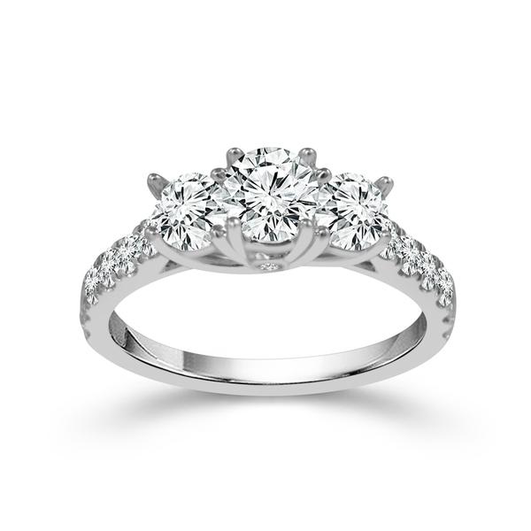 Diamond 3-Stone Ring 1.5 ct tw 14k White Gold