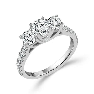 Diamond 3-Stone Ring 2 ct tw 14k White Gold