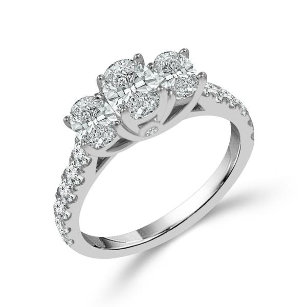 Diamond 3-Stone Ring 1 ct tw 14k White Gold