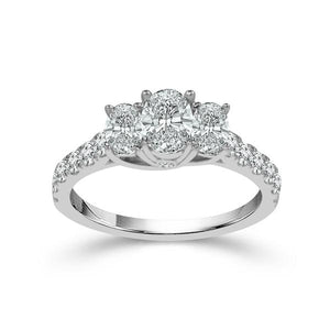 Diamond 3-Stone Ring 1 ct tw 14k White Gold