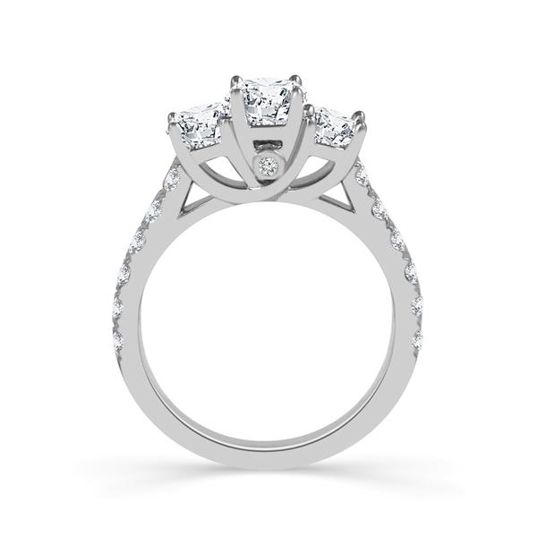 Diamond 3-Stone Ring 2 ct tw 14k White Gold