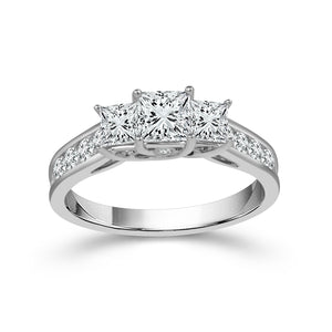 Diamond 3-Stone Ring 1.5 ct tw 14k White Gold
