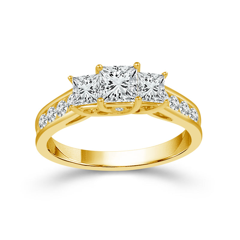 Diamond 3-Stone Ring 1.5 ct tw 14k White Gold