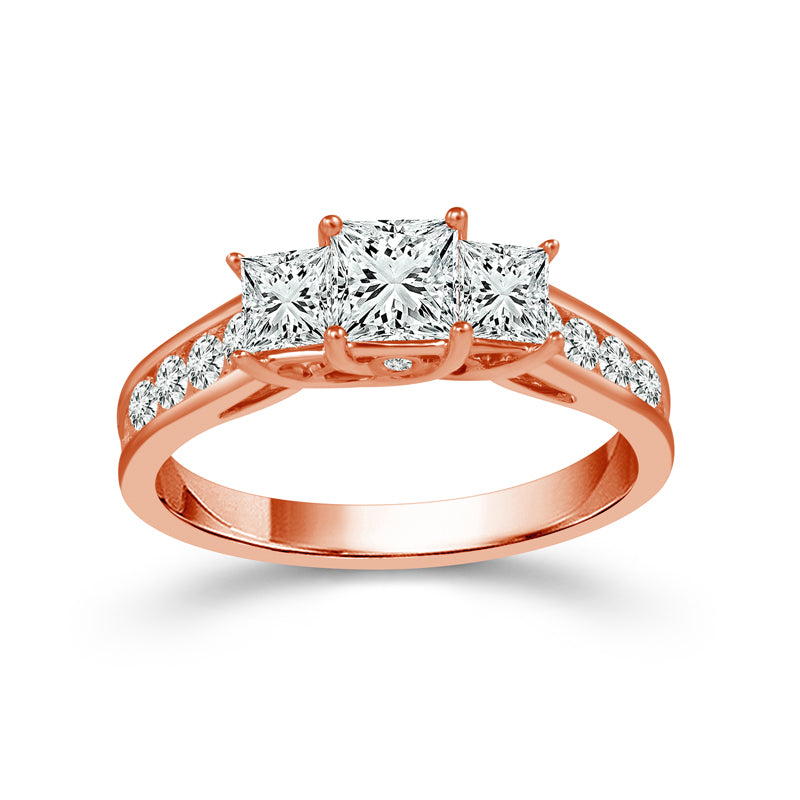 Diamond 3-Stone Ring 1.5 ct tw 14k White Gold