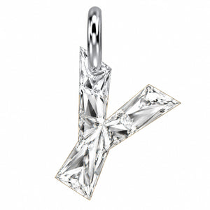 14K Gold Diamond Initial Pendant