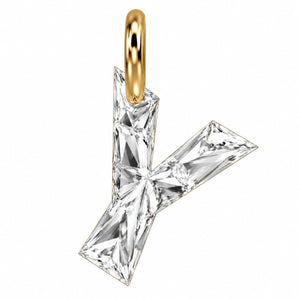 14K Gold Diamond Initial Pendant