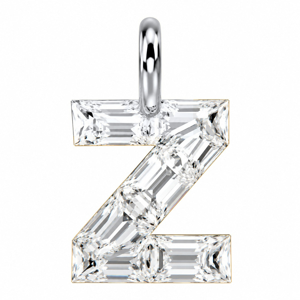 14K Gold Diamond Initial Pendant