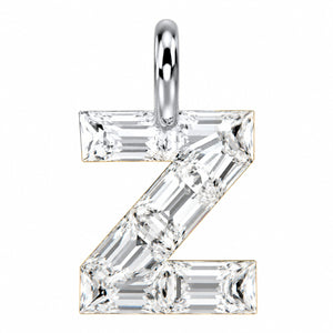 14K Gold Diamond Initial Pendant