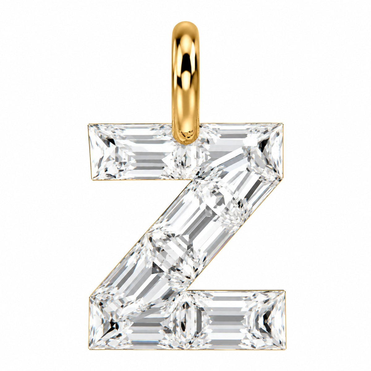 14K Gold Diamond Initial Pendant