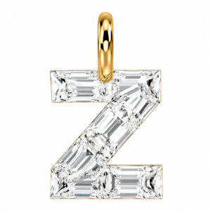 14K Gold Diamond Initial Pendant
