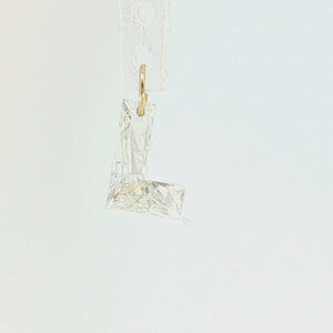 14K Gold Diamond Initial Pendant