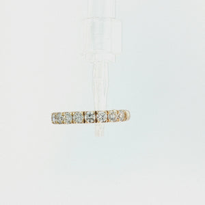 Elegant 14K yellow gold wedding band with 11 round lab-grown diamonds totaling 0.98 CT