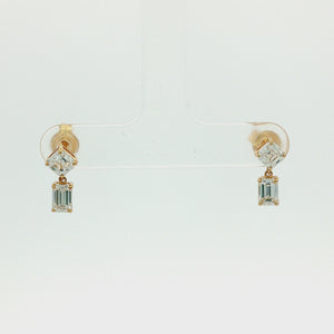 14K Yellow Gold Lab-Grown Diamond Geometric Drop Stud Earrings