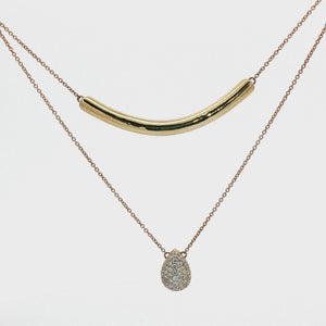 10K Yellow Gold Layered Teardrop Necklace