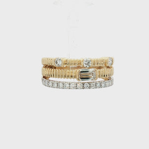 14K Gold Lab-Grown Diamond Stackable Ring Set
