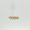 A polished yellow gold chain ring with thick, interlocking curb-style links, shown against a plain white background.