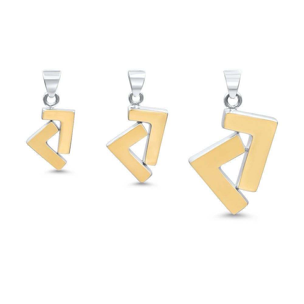 925s/14k gold tone seven pendant