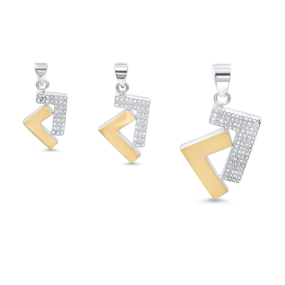 925s/14k gold two tone cz Seven pendant