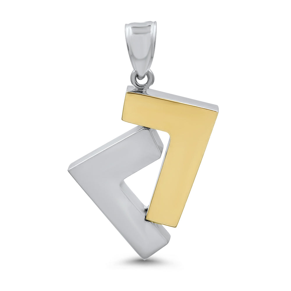 14k Gold 2-tone seven pendant